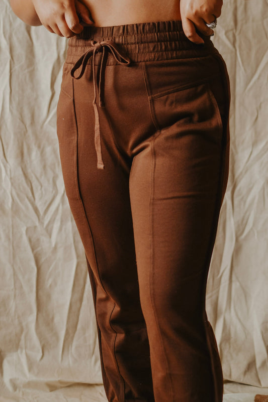 Not So Basic Joggers in Chocolate Brown