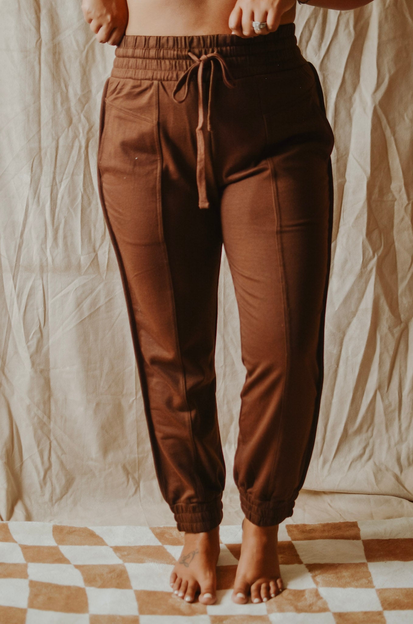 Not So Basic Joggers in Chocolate Brown