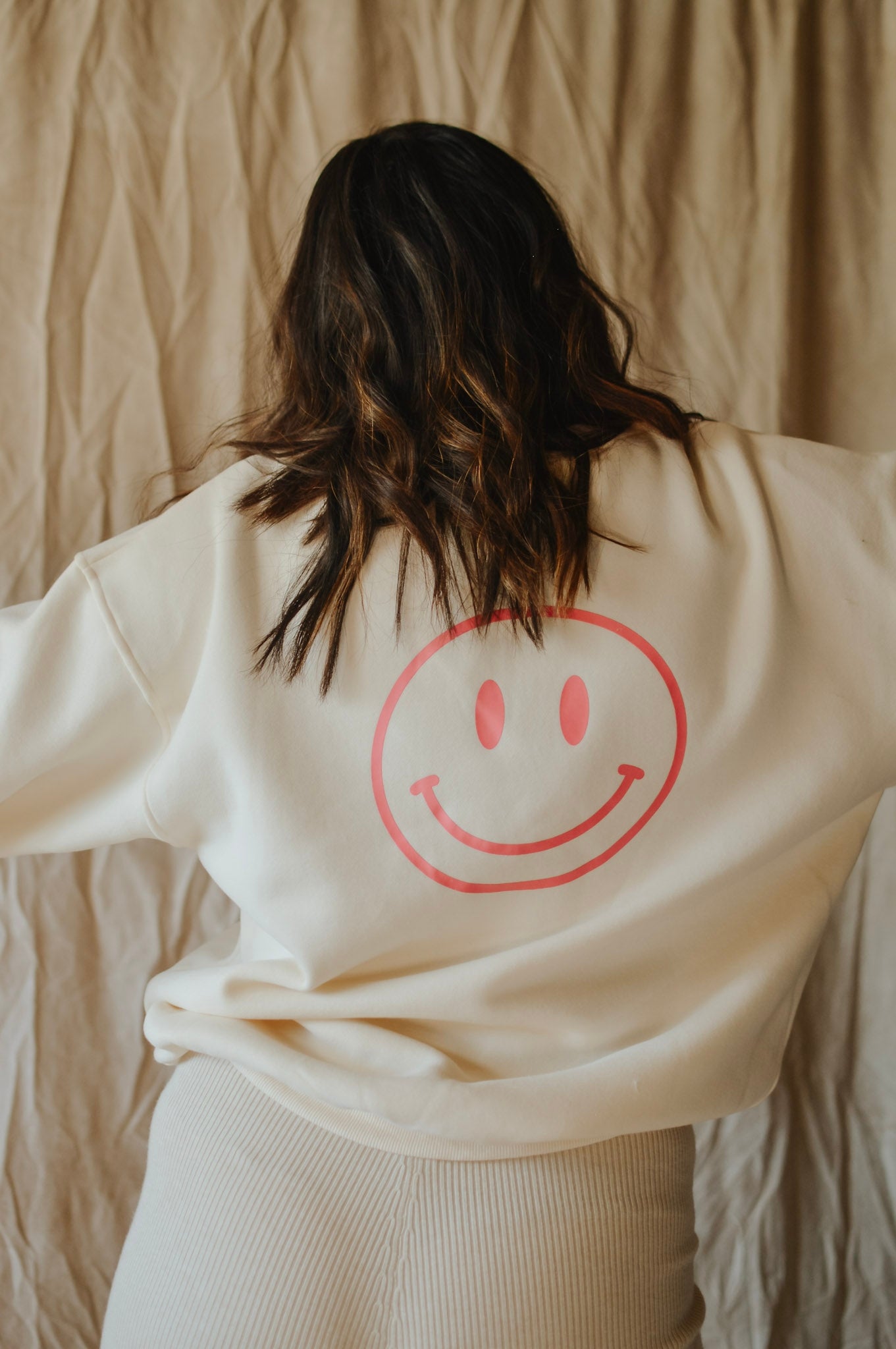 Always Cozy Smile Embroidered Sweatshirt