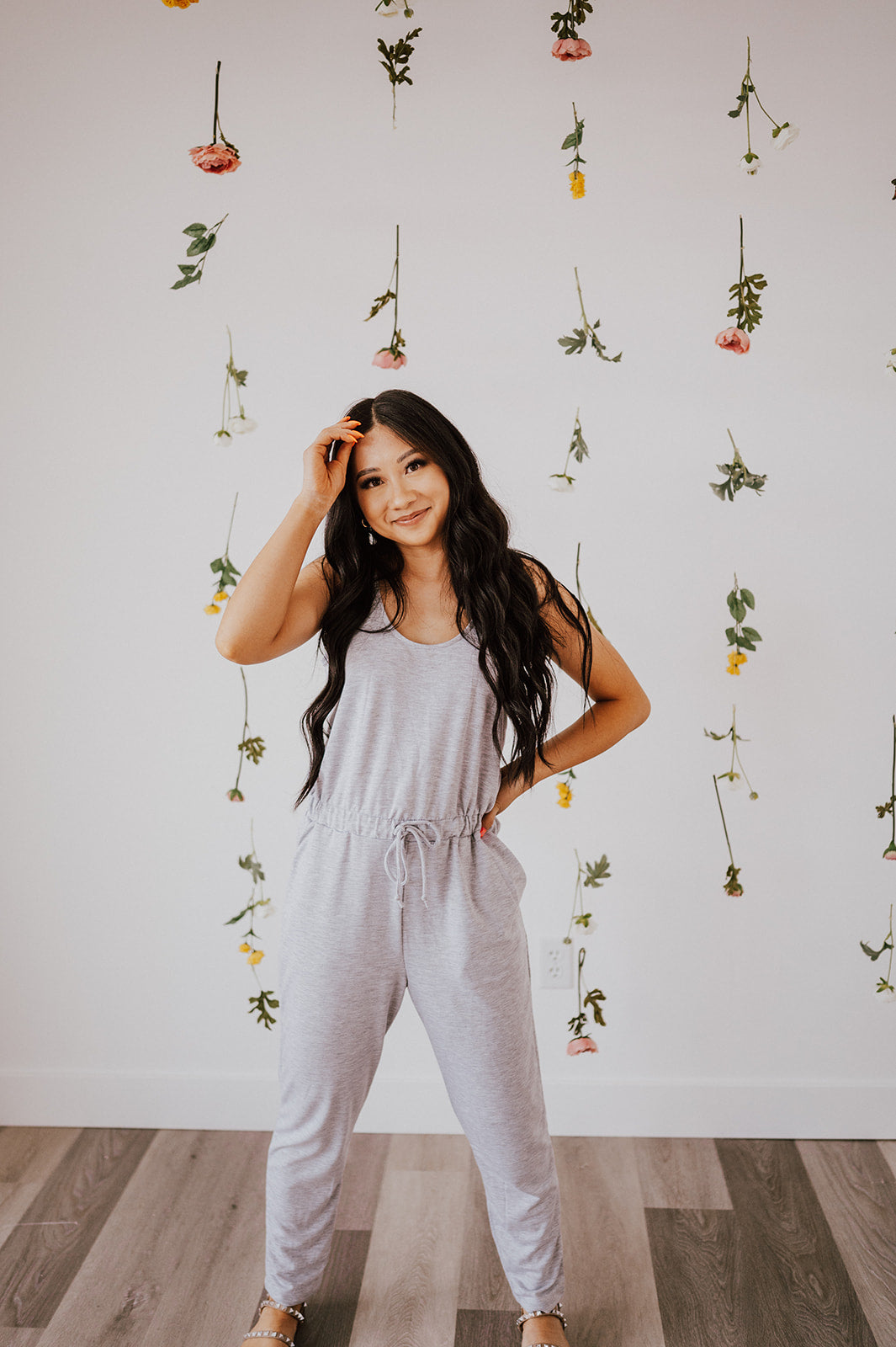 Cady Sleeveless Jumpsuit in Heather Gray