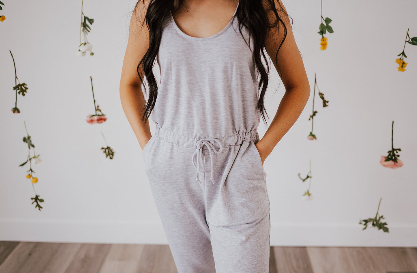 Cady Sleeveless Jumpsuit in Heather Gray