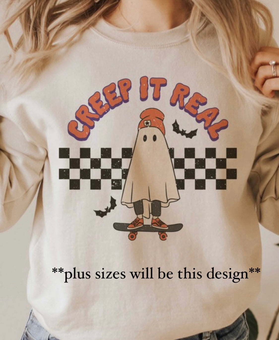 Creep it Real Sweatshirt in Sand